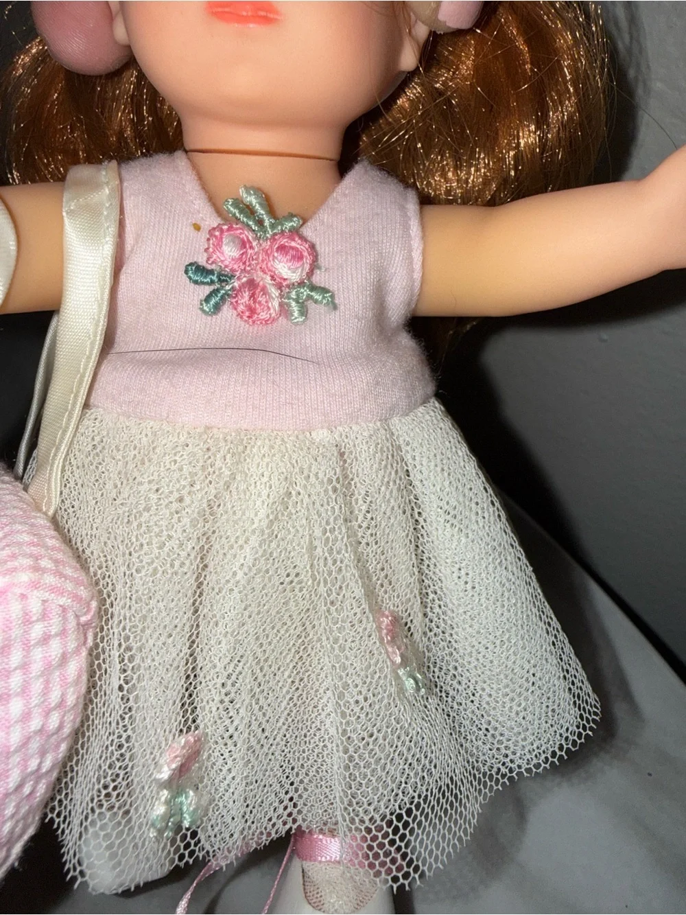 Corelli ballerina doll red hair headband outfit ccogie bag ballet slippers tight